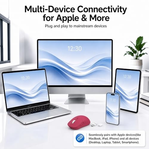 M1 Bluetooth Wireless Mouse for MacBook/Laptop/Mac - Red