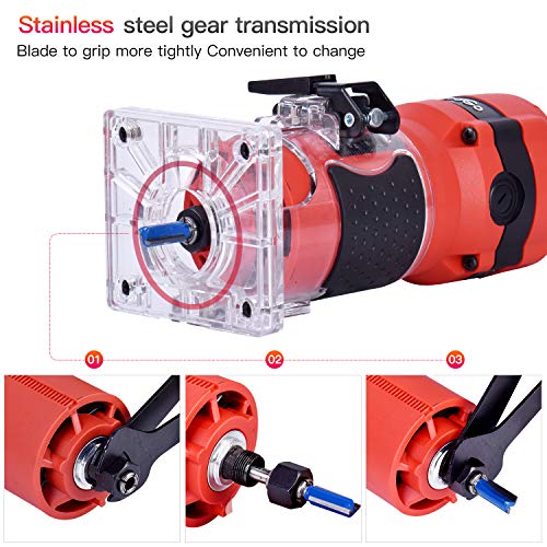 Compact Palm Router Tool, 800W Hand Wood Trimmer Router - Image 5