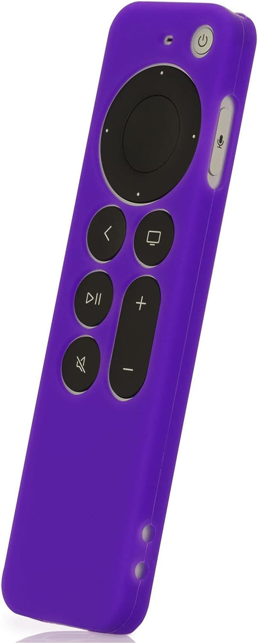 LEFXMOPHY Case Replacement for Apple Remote Control Cover New 4K TV 2021 2022 2023 2024 Series 6 Generation 6th Gen, Silicone Skin Protector with Lanyard, Purple