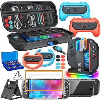 Switch 2 Accessories, Case Bundle with Charger, Grip for Nintendo Switch 2