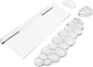 Acrylic Transparent Computer Keyboard Stand with Gel Cloud Keyboard and Mouse Wrist Rest, Ergonomic Tilting 3-in-1 Set, Relieves Painful Typing, for Office/Computer/Laptop/Gaming - Image 1