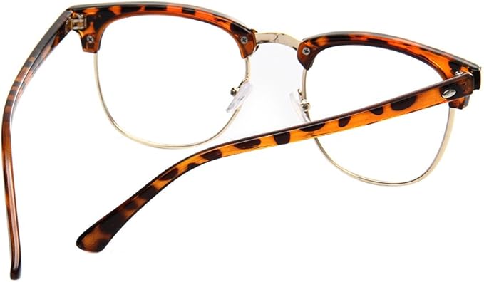 Shiratori New Vintage Fashion Half Frame Semi-Rimless Clear Lens Glasses