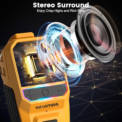 INFURTURE Clip on Bluetooth Speaker Wearable Waterproof Speaker with Mic