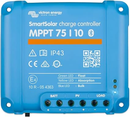 Victron Energy SmartSolar MPPT Solar Charge Controller 75V, 10A, 12/24V