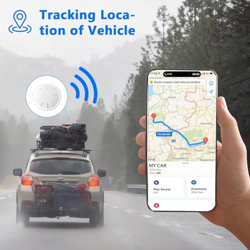 GPS Tracker for Vehicles, No Monthly Fee GPS Tracker, Tracker Device for Vehicles, Real-Time Car Tracker Work with Find My (iOS Only), Mini Magnetic Car Tracker Device Hidden with Magnetic Case