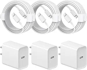 iPhone 14 13 12 11 Charger Fast Charging iPhone Fast Charger 3-Pack 20W iPad Charger 6FT C Chargers Fast Charging Cord Whit iPhone 14/14 Pro Max/13 Pro/13/12 Mini/12 Pro Max/11 Pro Max/Xs and iPad - Image 1