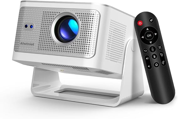 Mini Projector with Wifi and Bluetooth, Outdoor Portable Proyector 4/8K Support, 600ANSI/ 1080P/ Obstacle Avoidance/ Auto Focus, Smart Alwtniet HY350Max for Bedroom Movie HDMI/USB/Smartphone/Laptop
