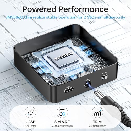 SSK M.2 SSD Cloner NVMe Duplicator Dual Bay Dock NVMe Enclosure Reader