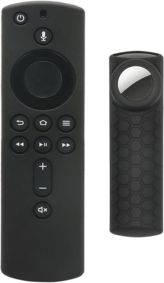 TV Stick 4K Remote Cover with Holder,2 in 1 Alexa Voice Control Cover Compatible with Tile Sticker 2020 and TV Stick 2nd Gen,Black