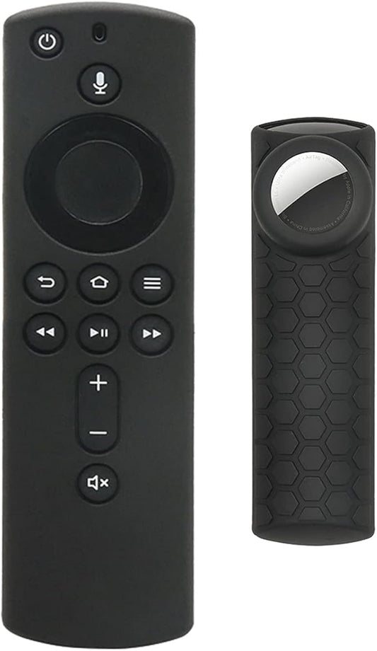 TV Stick 4K Remote Cover with Holder,2 in 1 Alexa Voice Control Cover Compatible with Tile Sticker 2020 and TV Stick 2nd Gen,Black