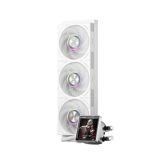 PCCOOLER CPU Cooler AIO, 3.4-inch IPS Display, 360mm ARGB Water Cooling, High-Performance F7 X120 Modular Fan, Compatible with AM4/AM5, LGA115X/1200/1700/1851 (CPS DT360 White)