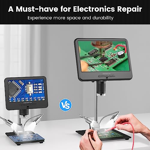 Andonstar AD210 10.1 Inch LCD Digital Microscope for Soldering, Coin