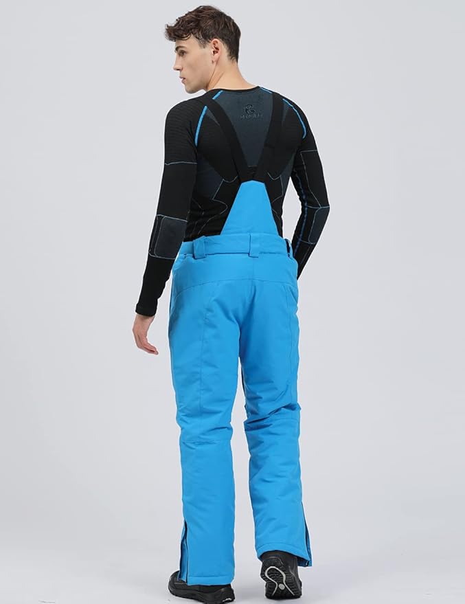 YEEFINE Men's Waterproof Snow Ski Pants Insulated Warm Winter Outdoor Snowboard Bibs with Suspenders