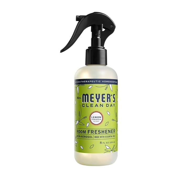 Mrs. MEYER'S Clean Day Lemon Verbena Scent Variety, 1 Room Freshener 8 OZ, 1 Liquid Dish Soap 16 OZ, 1 Liquid Hand Soap 12.5 OZ, 1 Multi-surface Cleaner 16 OZ, Lemon Verbena, 1 CT