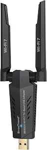 BrosTrend BE6500 USB WiFi 7 Adapter for Desktop PC Tri-Band Long Range WPA3