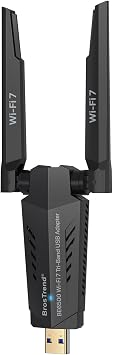 BrosTrend BE6500 USB WiFi 7 Adapter for Desktop PC Tri-Band Long Range WPA3