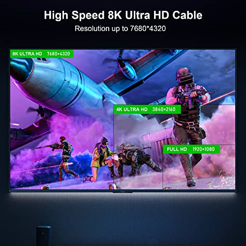 FIBBR Fiber Optic HDMI 2.1 Cable 24ft 48Gbps 8K@60Hz 4K@120Hz VRR ALLM
