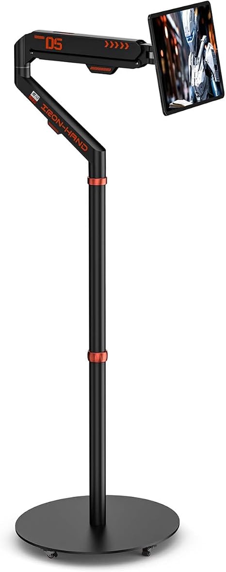 JINRAIKO Rolling Base for Tablet Floor Stand, Wheeled Stand Base with Lockable Casters iPad Stand, Tablet Arm Mount, Mobile Base Only