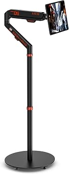 JINRAIKO Rolling Base for Tablet Floor Stand, Wheeled Stand Base with Lockable Casters iPad Stand, Tablet Arm Mount, Mobile Base Only