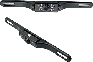 YIMU Car Backup Camera, License Plate Camera with 7 LED Lights Rear Camera, HD Night Vision Rear View Camera,Wide View Angle, IP69K Waterproof Reverse Vehicle Camera for Cars,SUV,Trucks,RV, Pickup