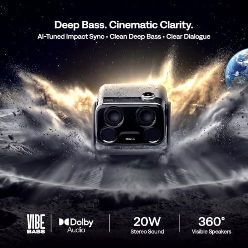 Aurzen BOOM mini Google TV Outdoor Smart Projector with 20W Dolby Audio