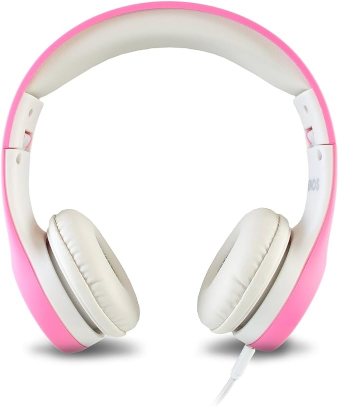 Children Kids Children's Volume Limited Headphones for Kids Foldable (Pink)