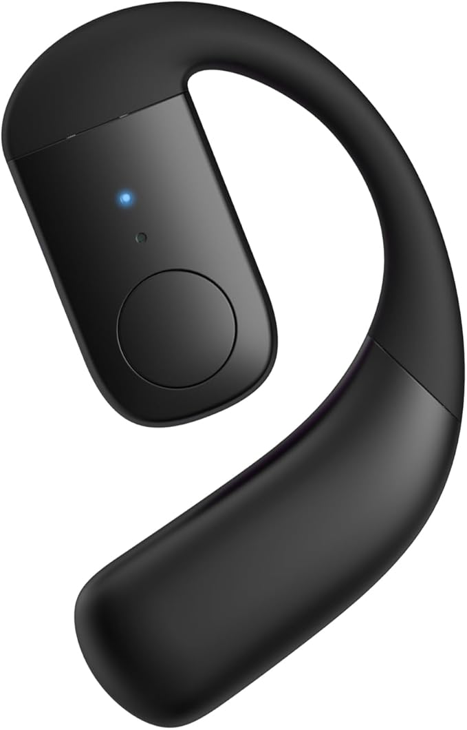 Single Bluetooth Phone Earpiece Earbud One Ear Piece Open Ear Bud Air Bone Conduction Earbud Earless Out of Ear Headphones Bluetooth Wireless Headsets with Microphone Earhook for Work