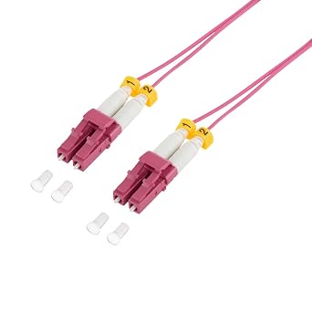 LogiLink FS4LC00 - Extra Thin OM4 Fibre Optic Patch Cable LC-LC Duplex, 0.5 m