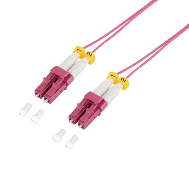 LogiLink FS4LC00 - Extra Thin OM4 Fibre Optic Patch Cable LC-LC Duplex, 0.5 m