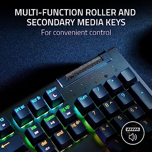 Razer BlackWidow V4 X Mechanical Gaming Keyboard, Yellow Switches, Black