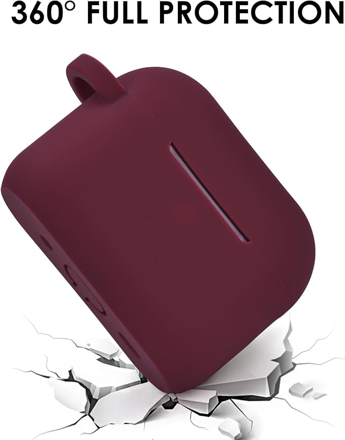 Filoto for AirPods Pro 3 Case (2025), Soft Silicone Protective Case Cover Compatible with Apple AirPods Pro 3rd Generation with Beaded Bracelet Keychain Accessories for Women Burgundy