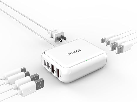 8-Port Travel USB Charger Station, Multi-Port Travel USB C Charger