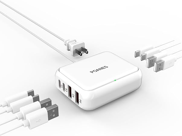8-Port Travel USB Charger Station, Multi-Port Travel USB C Charger
