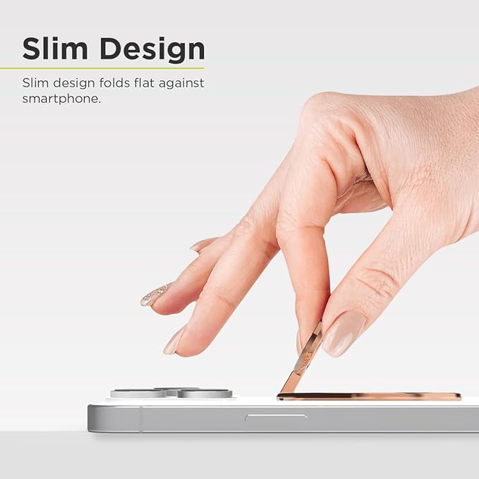 PureGear Magnetic Phone Grip Ring Stand, Magnetic Phone Ring Holder for MagSafe iPhone Air, 17, 17Pro, 17ProMax, 16, 16Pro, 16Plus, 16ProMax,15,14,13,12 Adjustable Kickstand(ChromeRoseGoldPinkGlitter)