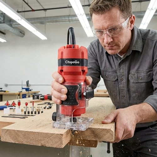 Compact Palm Router Tool, 800W Hand Wood Trimmer Router - Image 3