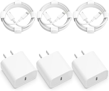 USB C Charger iPhone Charger Fast Charging 3Pack 20W Type C Wall Charger Block with 6FT Long USB C Charger Cable Compatible for iPhone 14Pro/13 Pro/12/12 Pro Max/11/XS Max/XS/XR/X/8