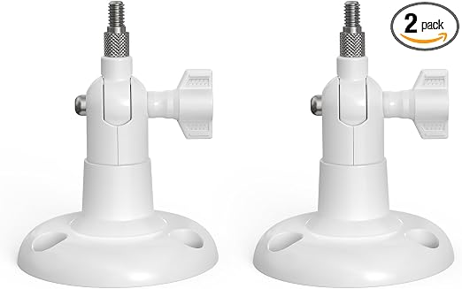 Holicfun Indoor/Outdoor Security Camera Wall Mount, White, 2-Pack