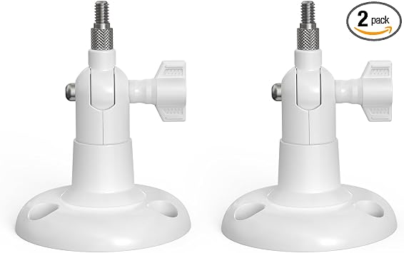 Holicfun Indoor/Outdoor Security Camera Wall Mount, White, 2-Pack