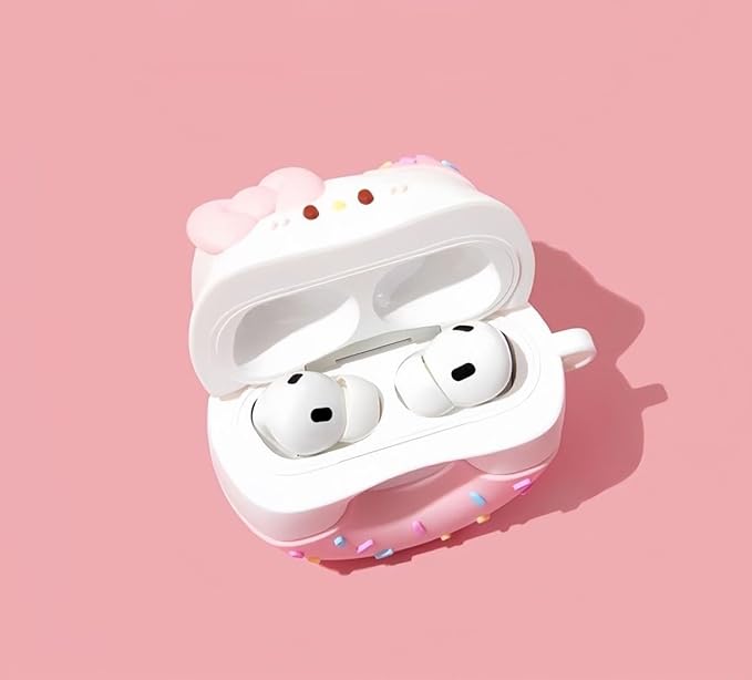 Compatible with Airpods Pro 2nd Generation Case 2022, Cute AirPods Pro 2 Case Cartoon, Kawaii Soft Silicone Protective Cover for Apple New Airpods Pro2 for Men Women (Cat Donut)