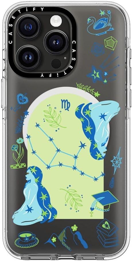 CASETiFY Clear iPhone 15 Pro Max Case [Not Yellowing / 6.6 ft. 3X Military Grade Drop Protection/Compatible with Magsafe] - Virgo - Clear