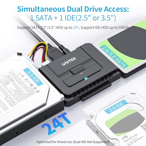 Unitek USB 3.0 IDE/SATA Adapter, Dual-Drive, for 2.5/3.5" HDD/SSD