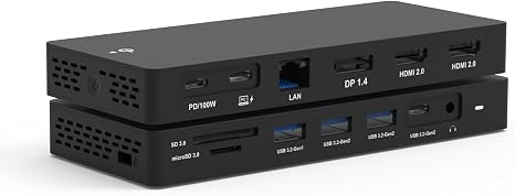 New Dell Docking Station Triple Displays with Dual HDMI+DisplayPort with Power Adapter, 13 in 1 Dell Thunderbolt Dock for XPS, Inspiron, Latitude, Precision, Vostro,G/Alienware, etc