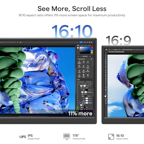 Yxk Portable Monitor 14 Inch 1200P 60Hz IPS HDR Ultra-Slim Travel Monitor with Dual Speakers USB-C HDMI Second Screen for Laptop PC Mac Phone Xbox PS4/5 Switch, VESA Kickstand, Zero Frame Gaming