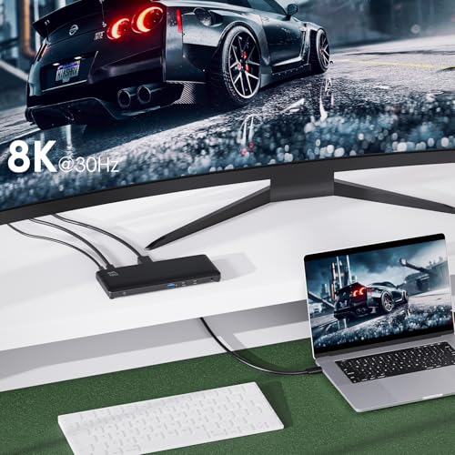 Laptop Docking Station, 12-in-1 USB-C Docking Station, Triple Display with 2xHDMI and 1xDP, 10 Gbps USB-C and 5 Gbps USB-A Data, Ethernet, Audio, 100W Charging for Dell, HP, Lenovo and More - Image 4