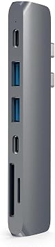 Satechi Pro Hub 7-in-1 USB-C Adapter, 4K HDMI, 87W PD Charging, Space Gray