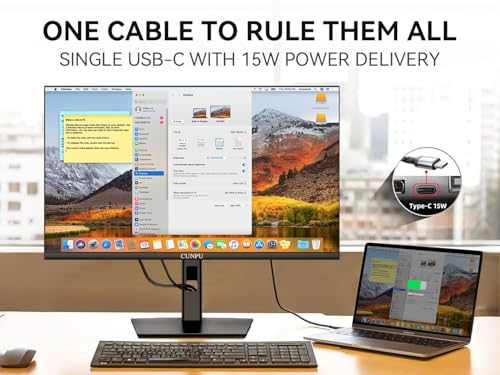 CUNPU 24" 4K UHD USB-C Pro Vertical Monitor 100% DCI-P3 for Laptop & Mac