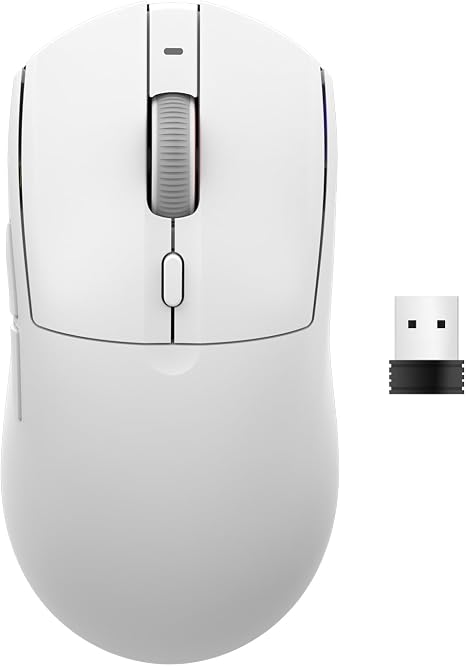 A.JAZZ AJ139PRO Dual-Mode 2.4G/Wired Gaming Mouse, 59g Lightweight Design, PAW3395 Sensor, 26K DPI, 300mAh Battery with 40-Hour Battery Life for Windows, Mac Gamer.