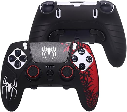 Anti-Slip Silicone Skin for Playstation 5 PS5 Edge Wireless Controller Protective Cover Case & Touch Pad Sticker Thumb Grip Caps for DualSense Edge Controller