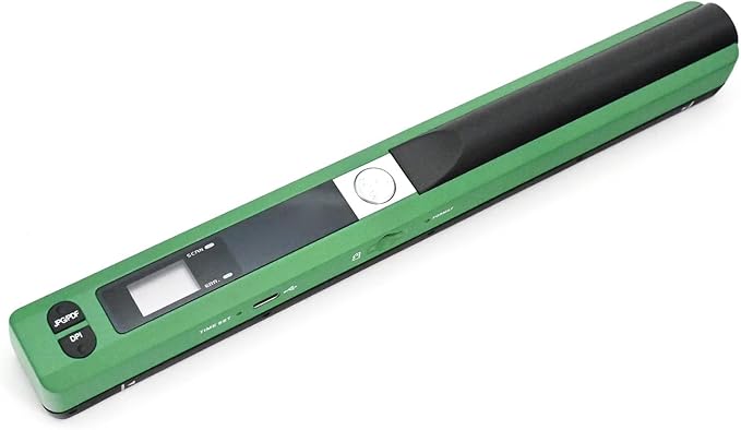 A4 Size Portable Handheld Document/Receipt Photo Scanner, 900 DPI high Resolution, JPG and PDF scanning,Green