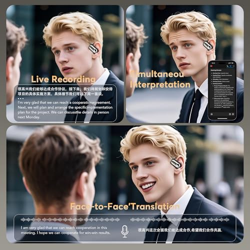 AI Translation Earbuds-198 Languages, Sport Open Ear Translator Earphones